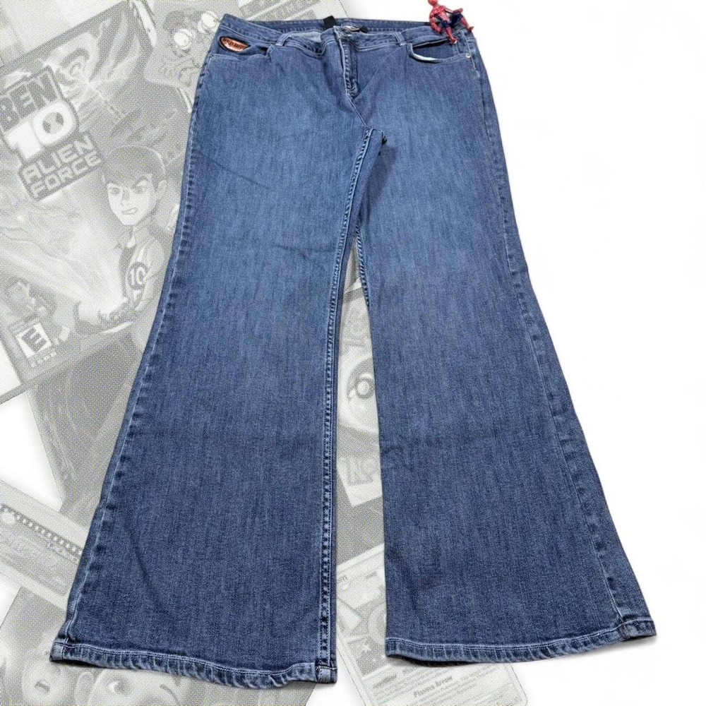 Vintage Y2K Harley Davidson Patchwork Flared Denim Jeans